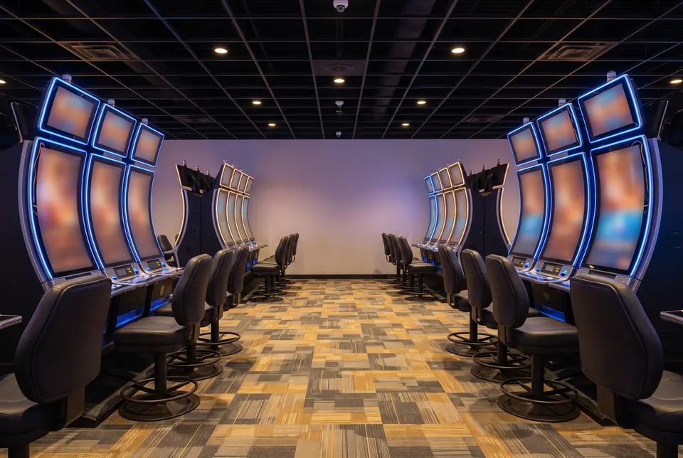 Rows of slot machines on the Sudbury floor